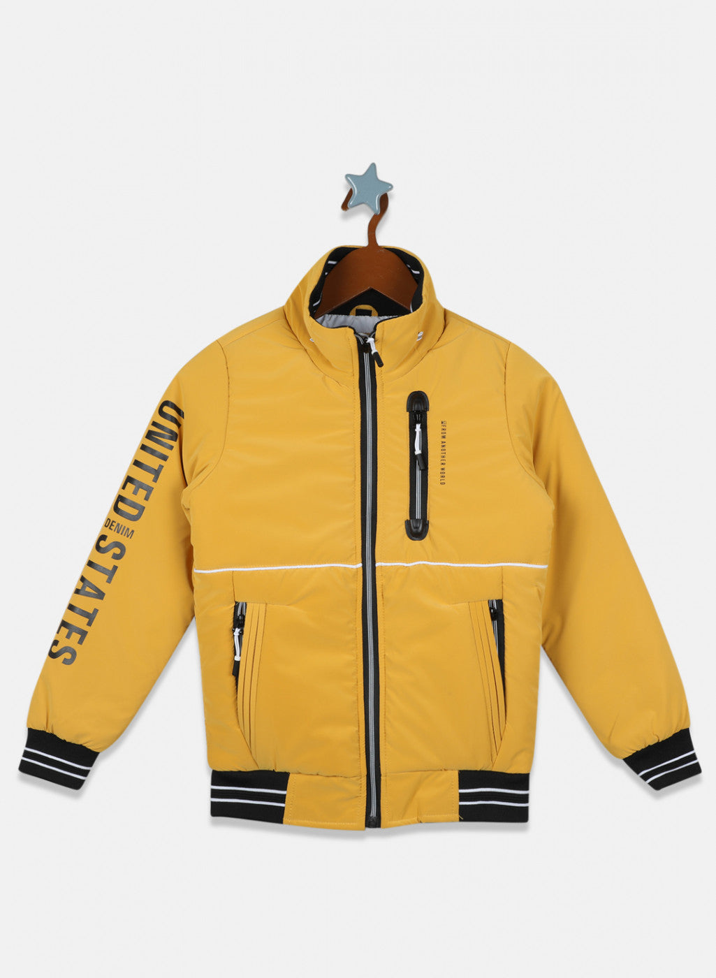 Boys Yellow Solid Jacket