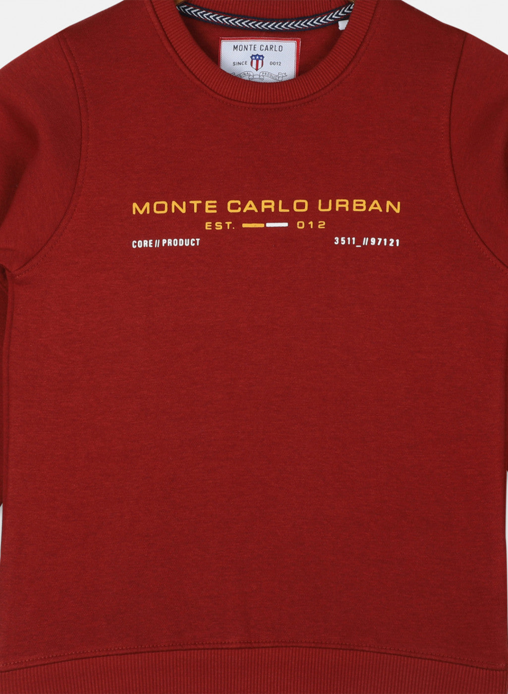 Boys Orange Printed Sweatshirt