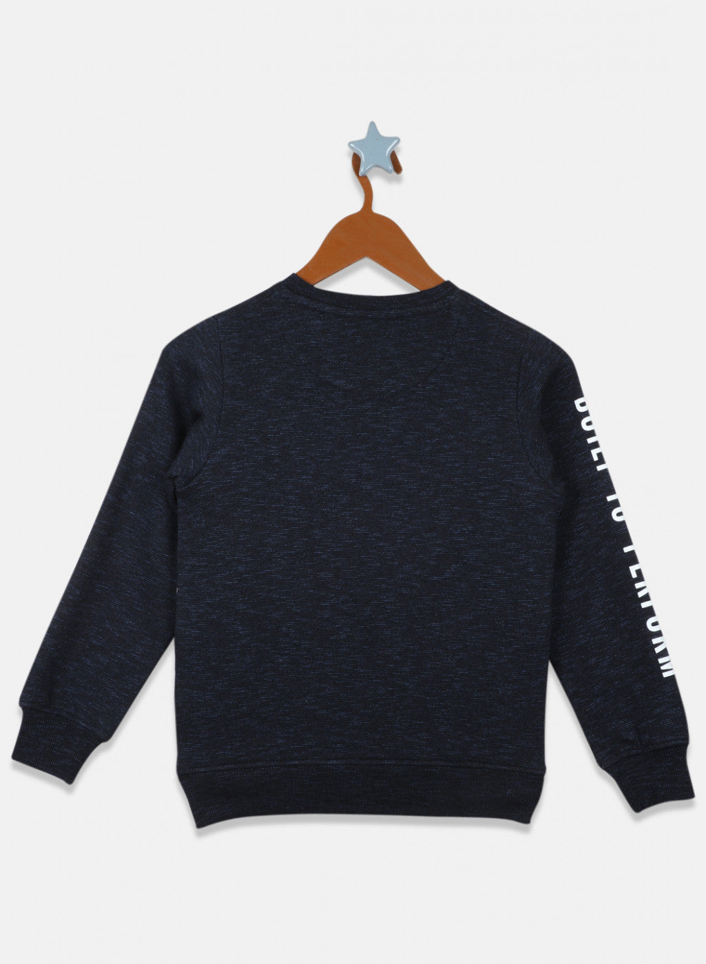 Boys Blue Printed Sweatshirt