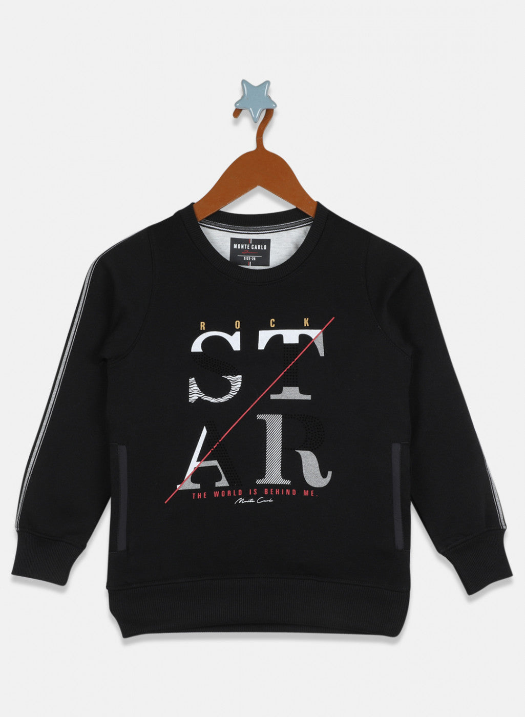 Boys Black Printed Sweatshirt
