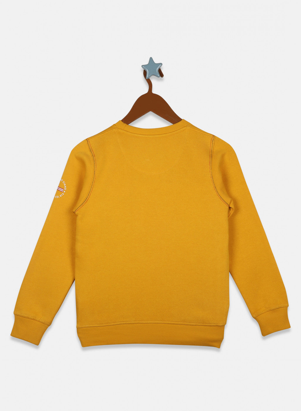 Boys Mustard Printed Sweatshirt