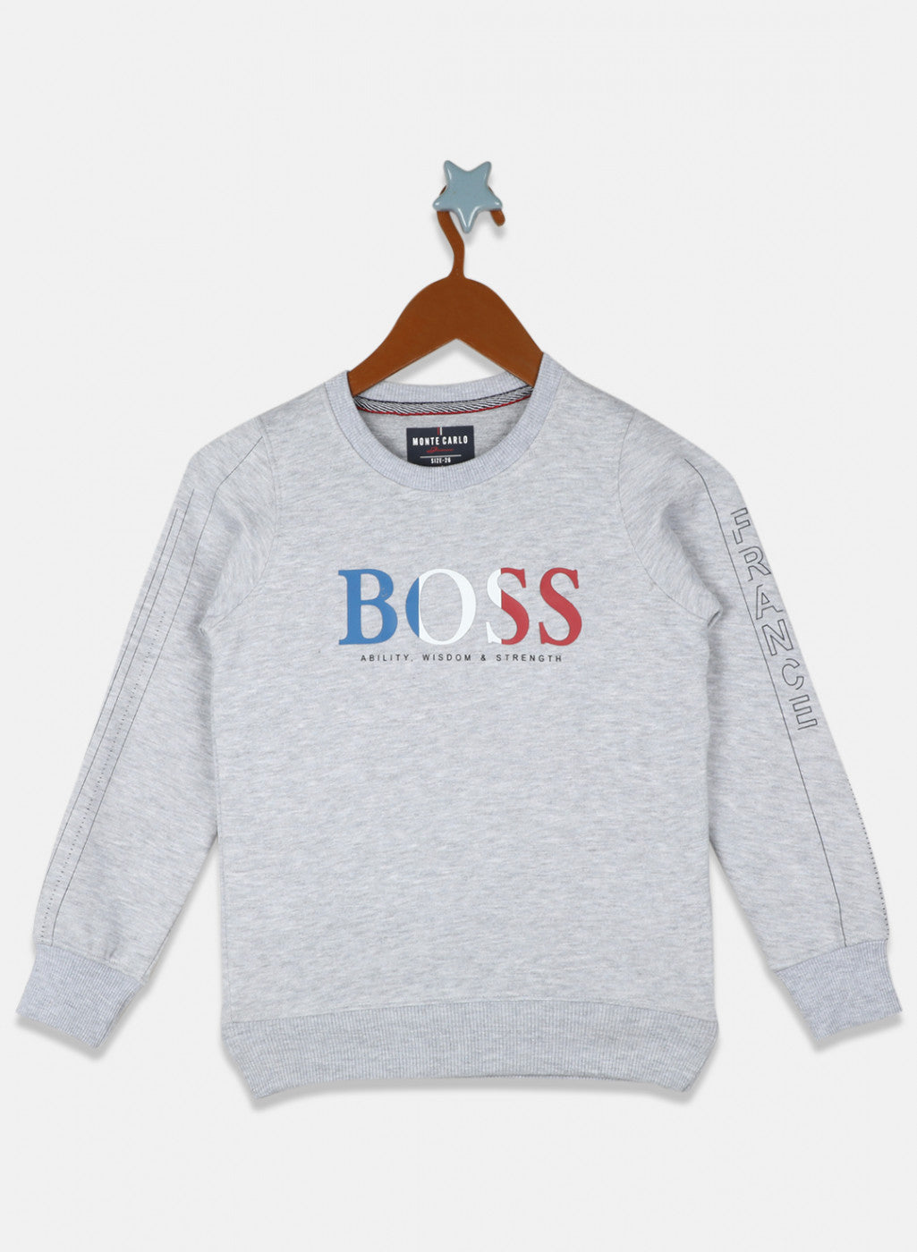 Boys Grey Printed Sweatshirt