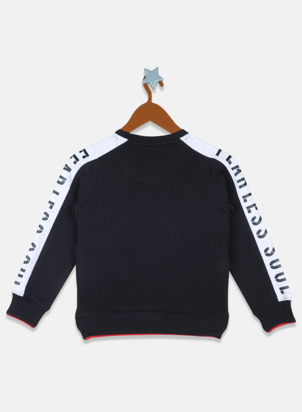 Boys Navy Blue Printed Sweatshirt