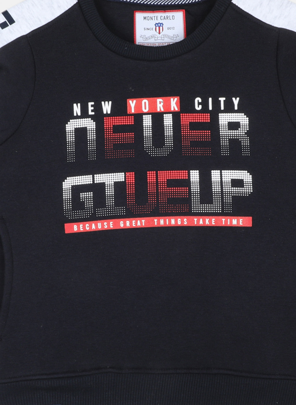 Boys Navy Blue Printed Sweatshirt