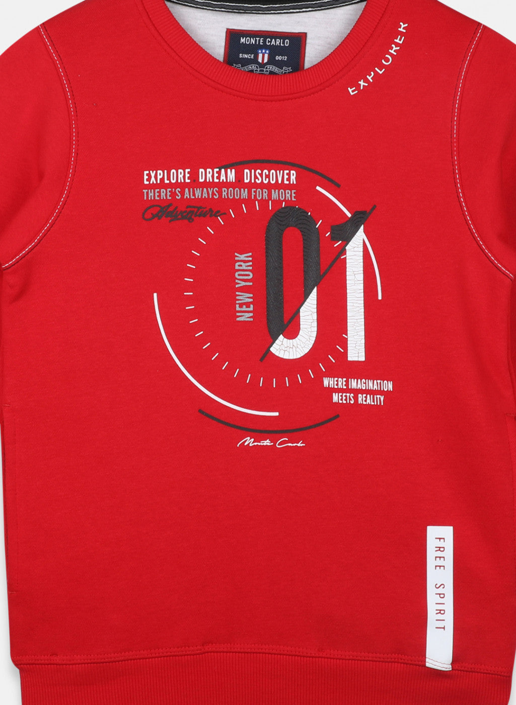 Boys Red Printed Sweatshirt