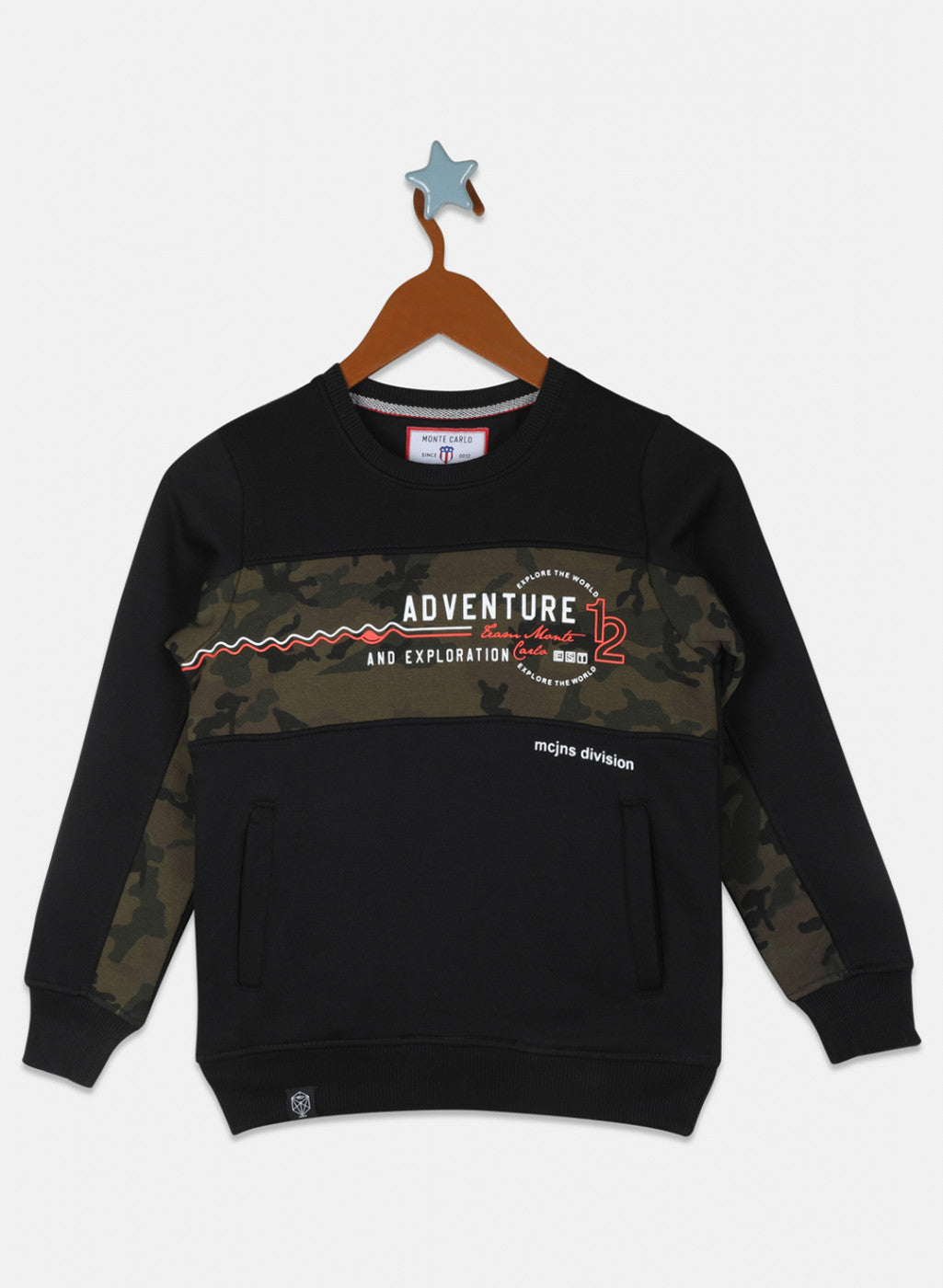 Boys Black Printed Sweatshirt