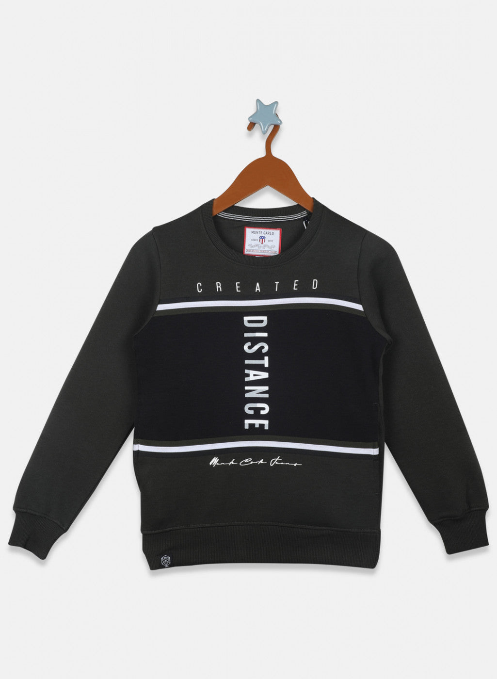 Boys Olive Printed Sweatshirt