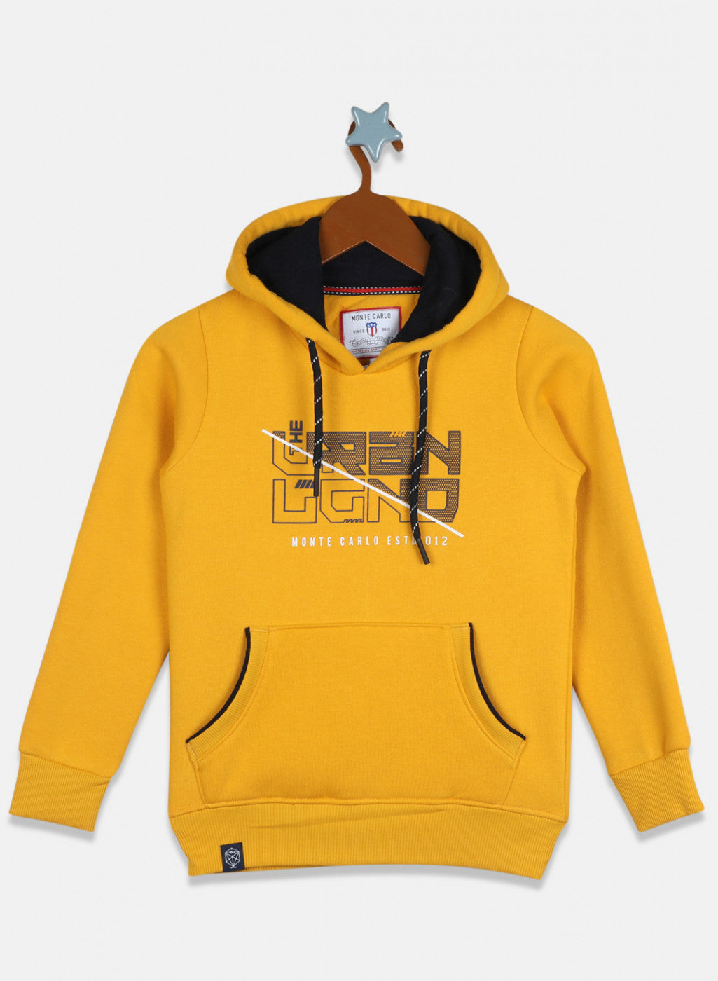 Boys Mustard Printed Sweatshirt