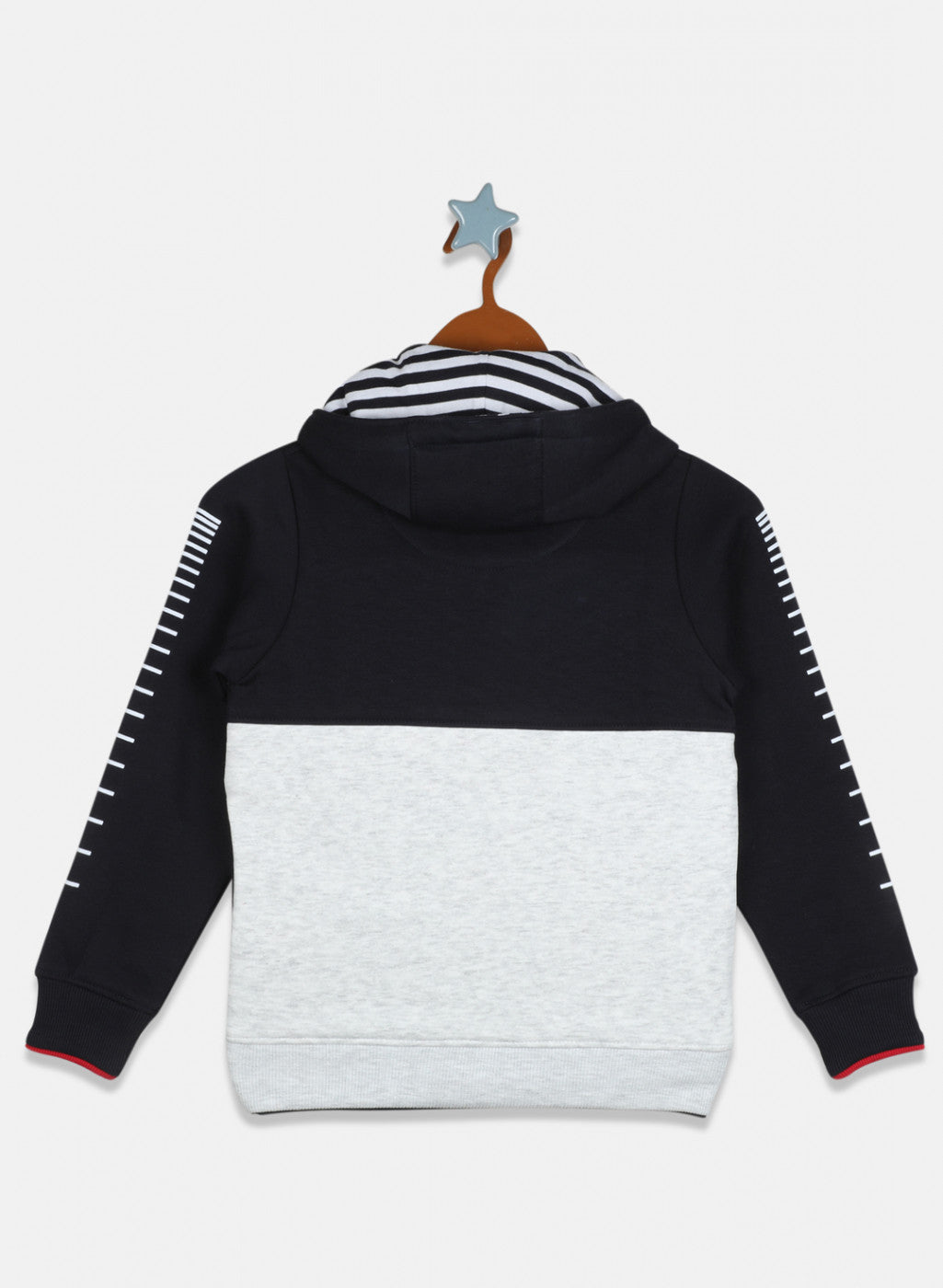Boys Navy Blue & Grey Printed Sweatshirt