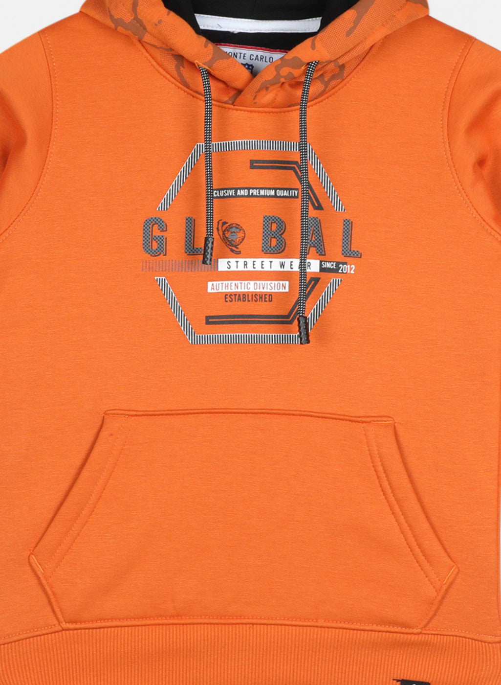 Boys Orange Printed Sweatshirt