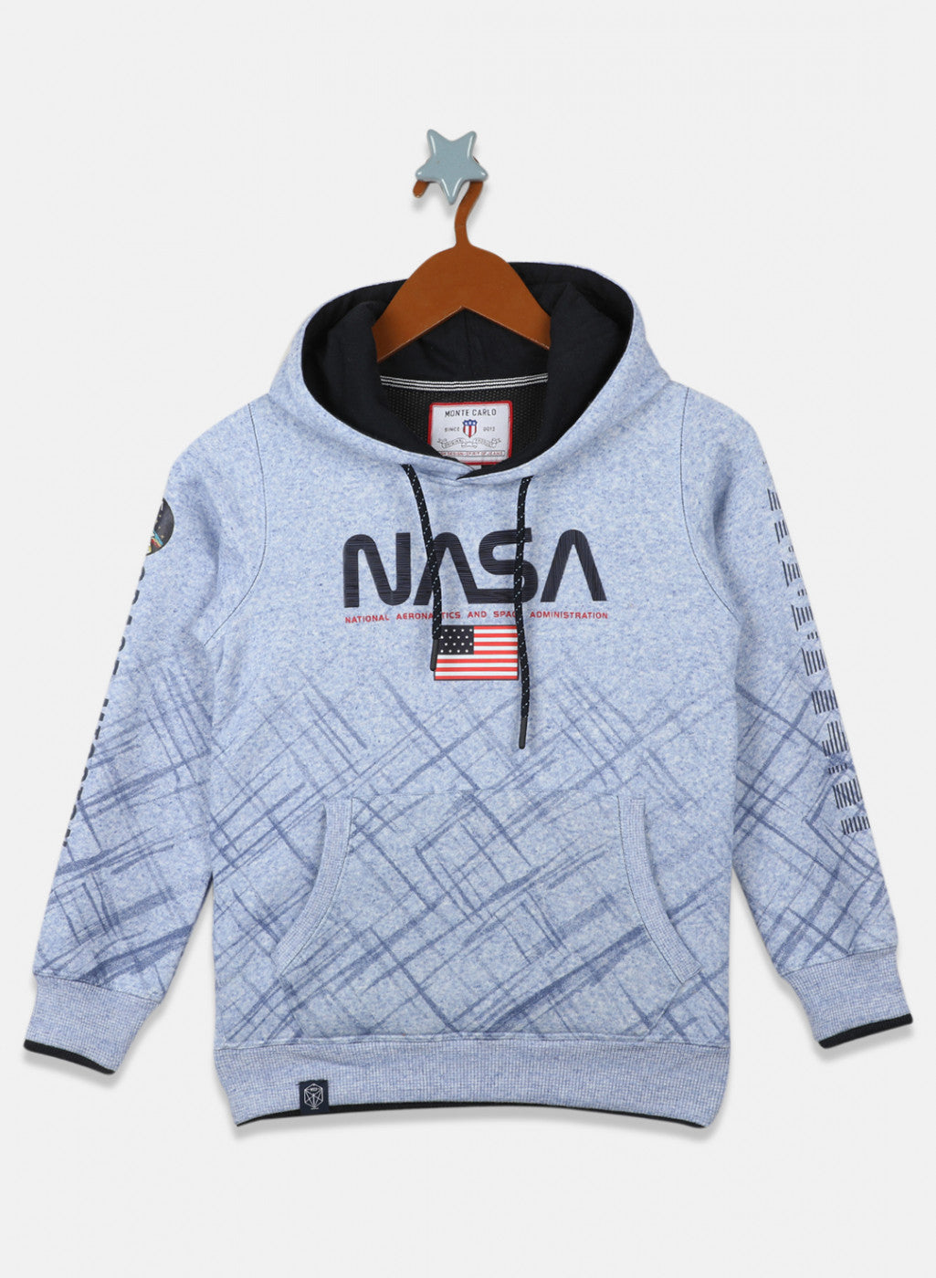 Boys Blue Printed Sweatshirt
