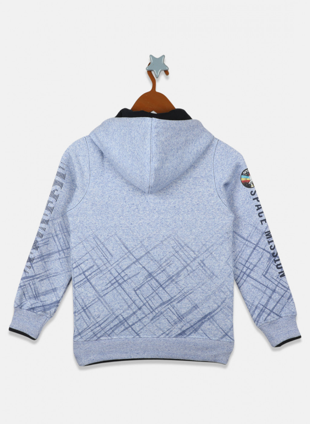 Boys Blue Printed Sweatshirt