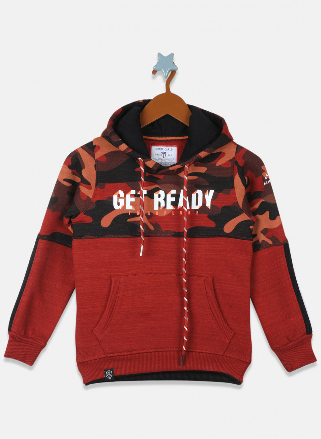 Boys Dark Orange Printed Sweatshirt
