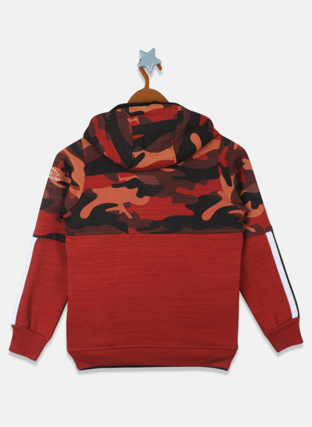 Boys Dark Orange Printed Sweatshirt