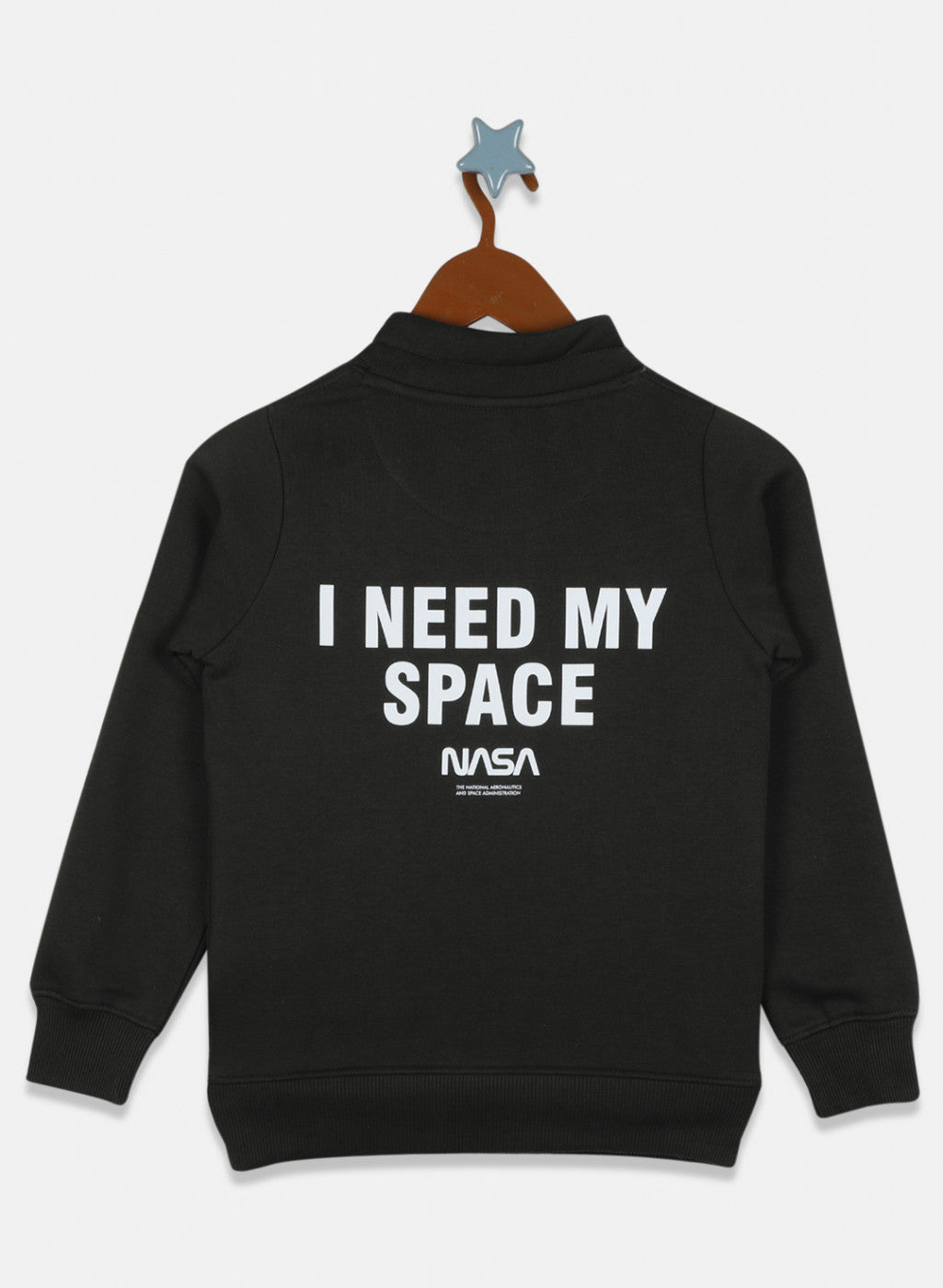 Boys Olive Printed Sweatshirt