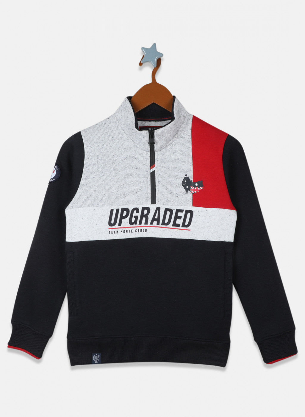 Boys Navy Blue Printed Sweatshirt