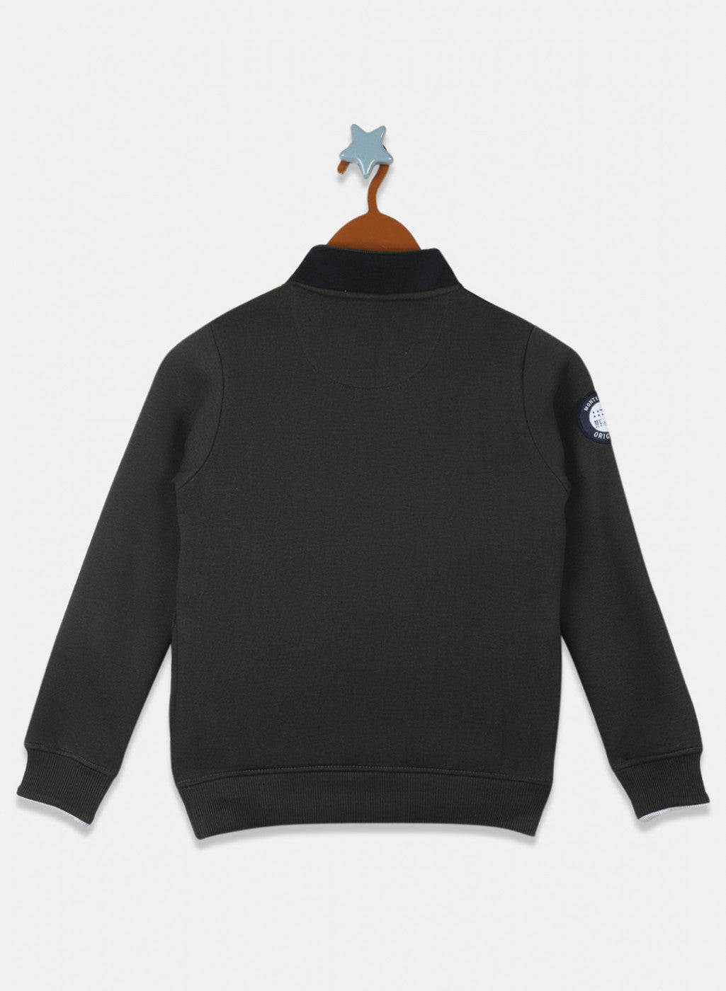 Boys Olive Printed Sweatshirt