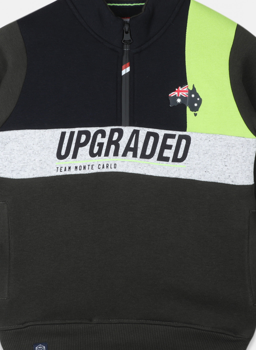 Boys Olive Printed Sweatshirt