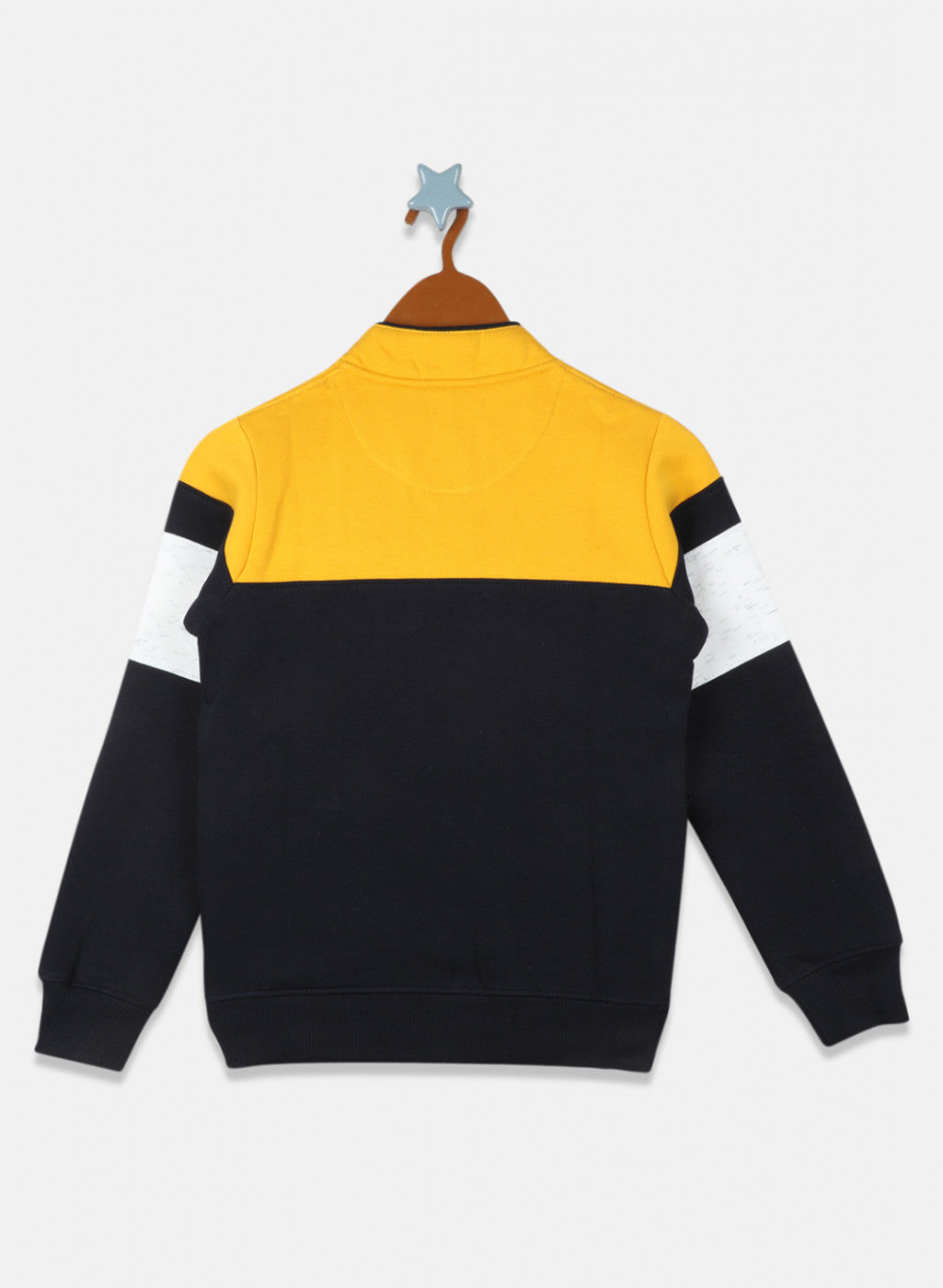 Boys Mustard & Navy Printed Sweatshirt