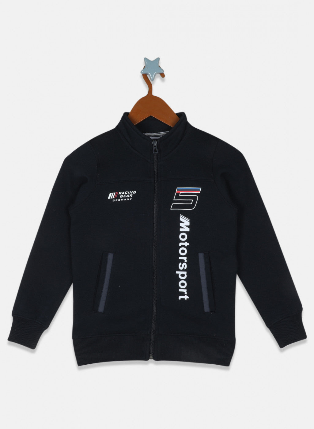 Boys Navy Blue Printed Sweatshirt