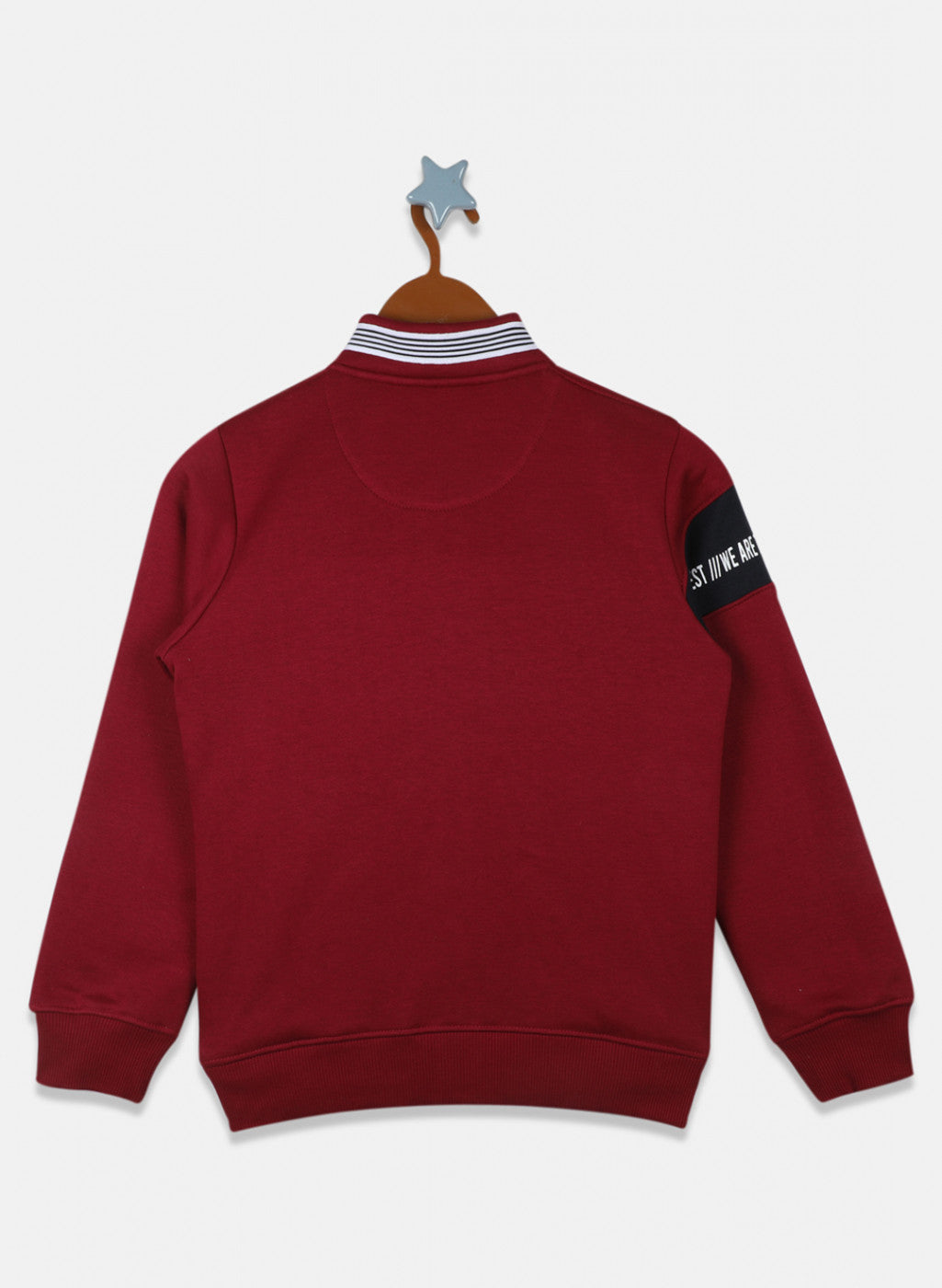 Boys Maroon Printed Sweatshirt