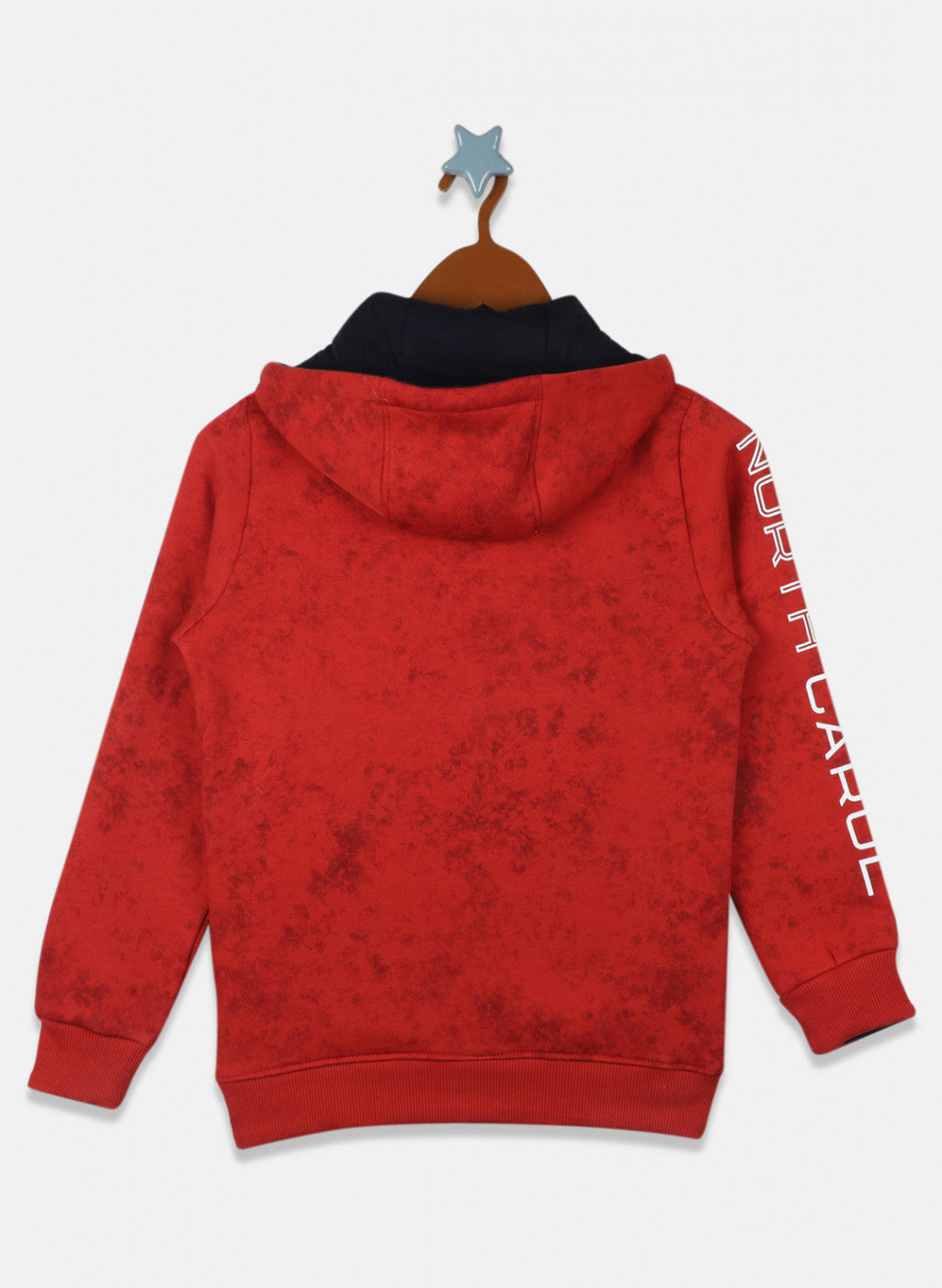 Boys Orange Printed Sweatshirt