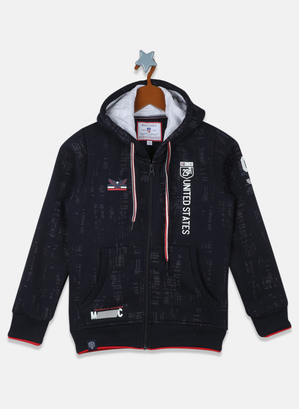 Boys Navy Blue Printed Sweatshirt