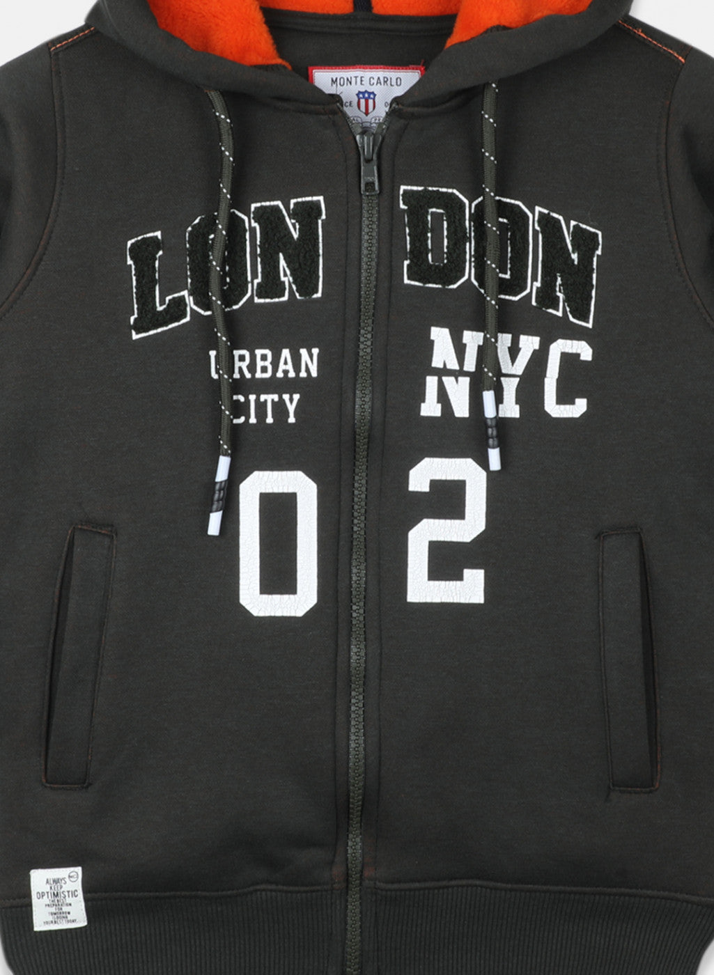 Boys Olive Printed Sweatshirt