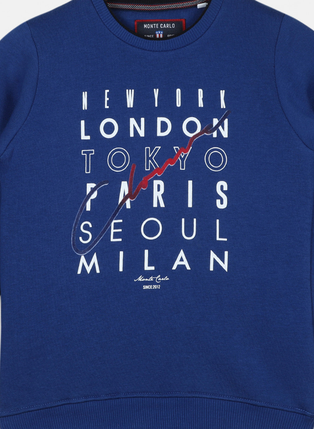 Boys Royal Blue Printed Sweatshirt