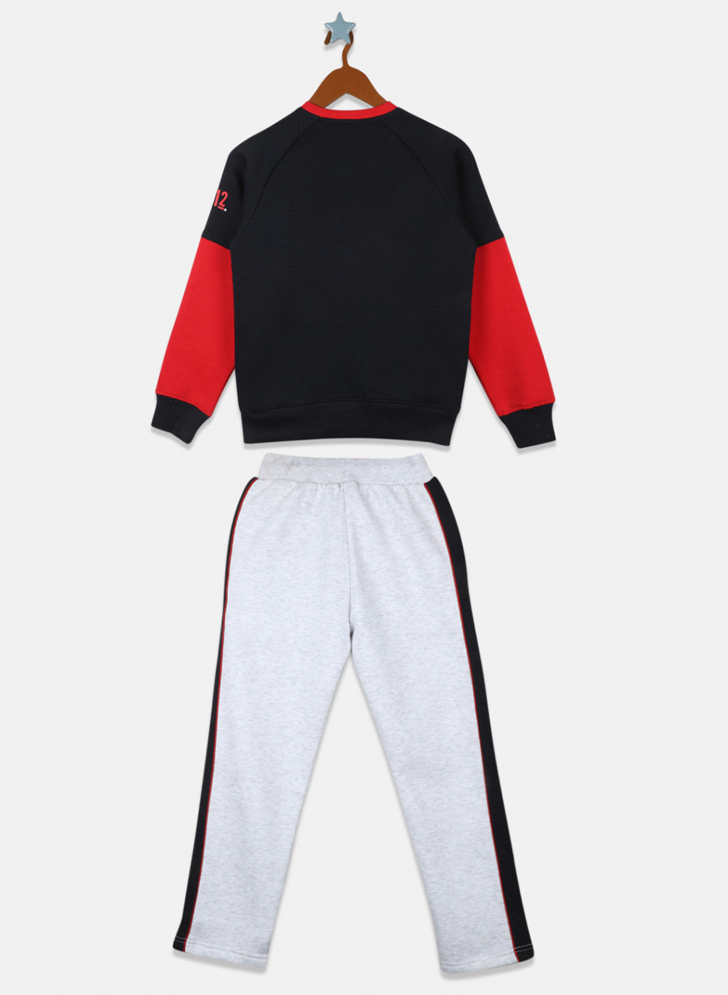 Boys Red & Grey Printed Tracksuit