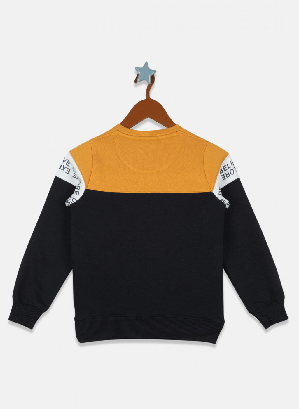 Boys Mustard & Navy Printed Tracksuit