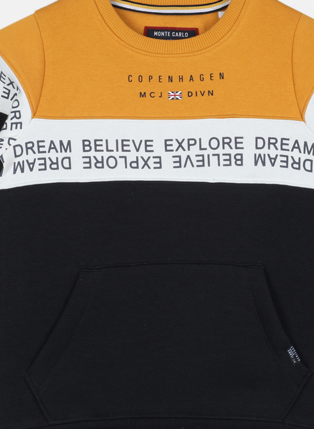 Boys Mustard & Navy Printed Tracksuit