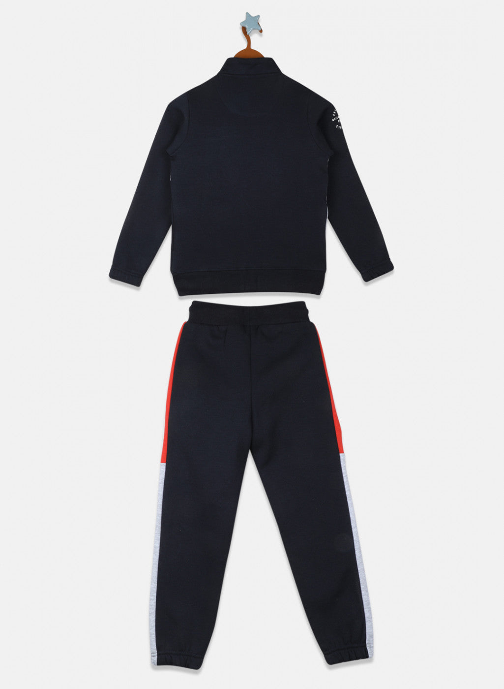 Boys Navy Blue Solid Tracksuit