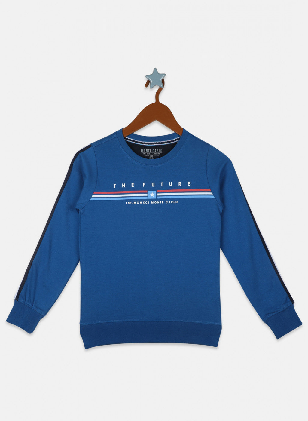 Boys Royal Blue Printed Sweatshirt