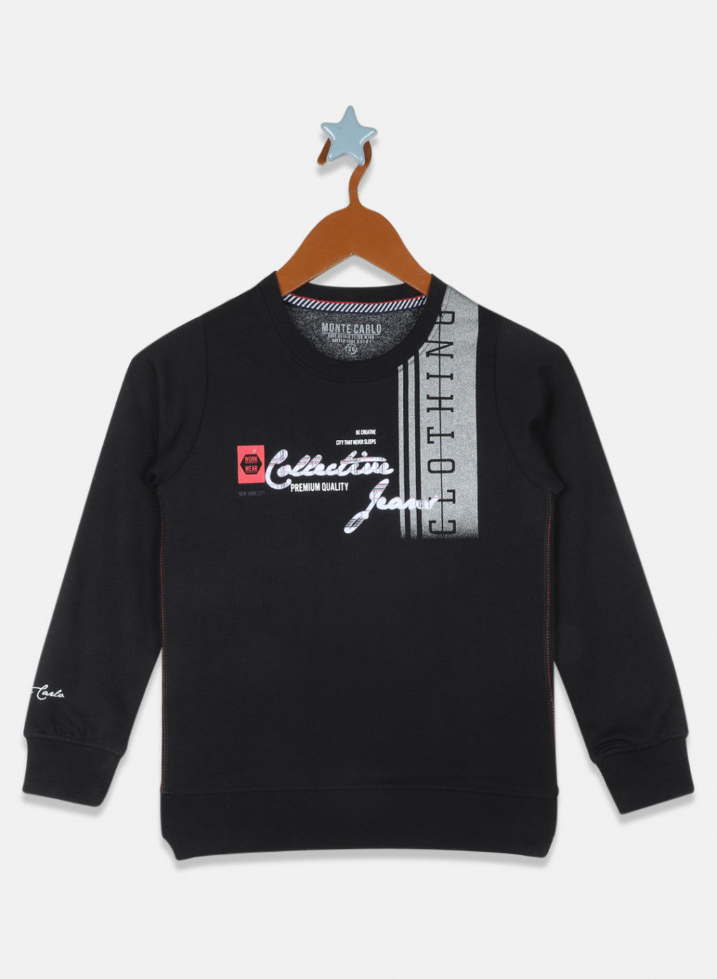 Boys Black Printed Sweatshirt