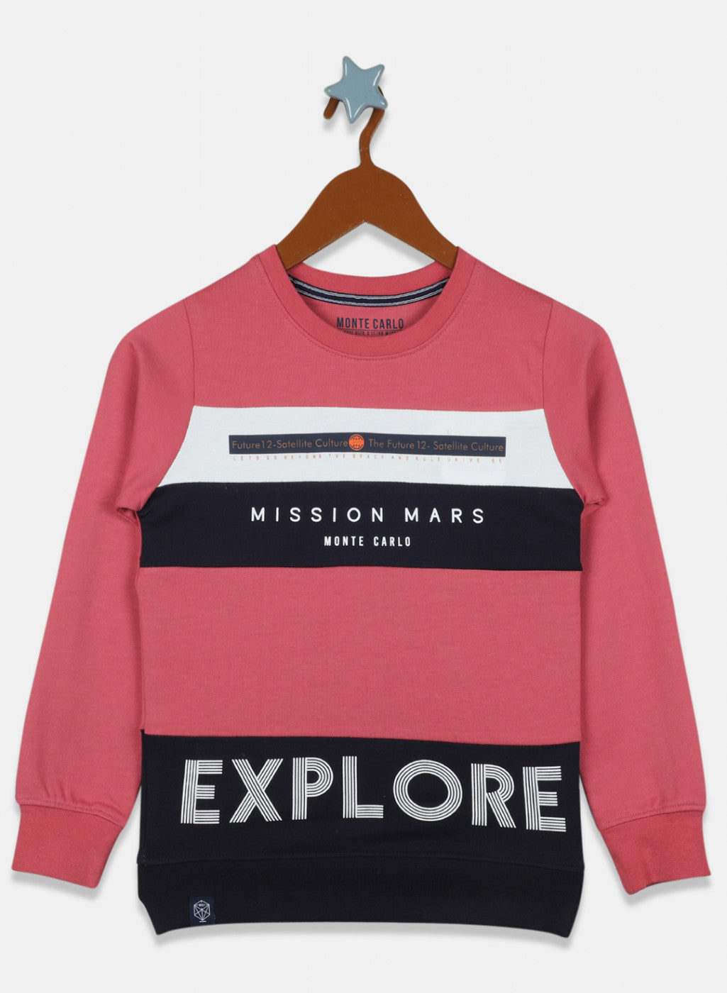 Boys Pink Printed Sweatshirt