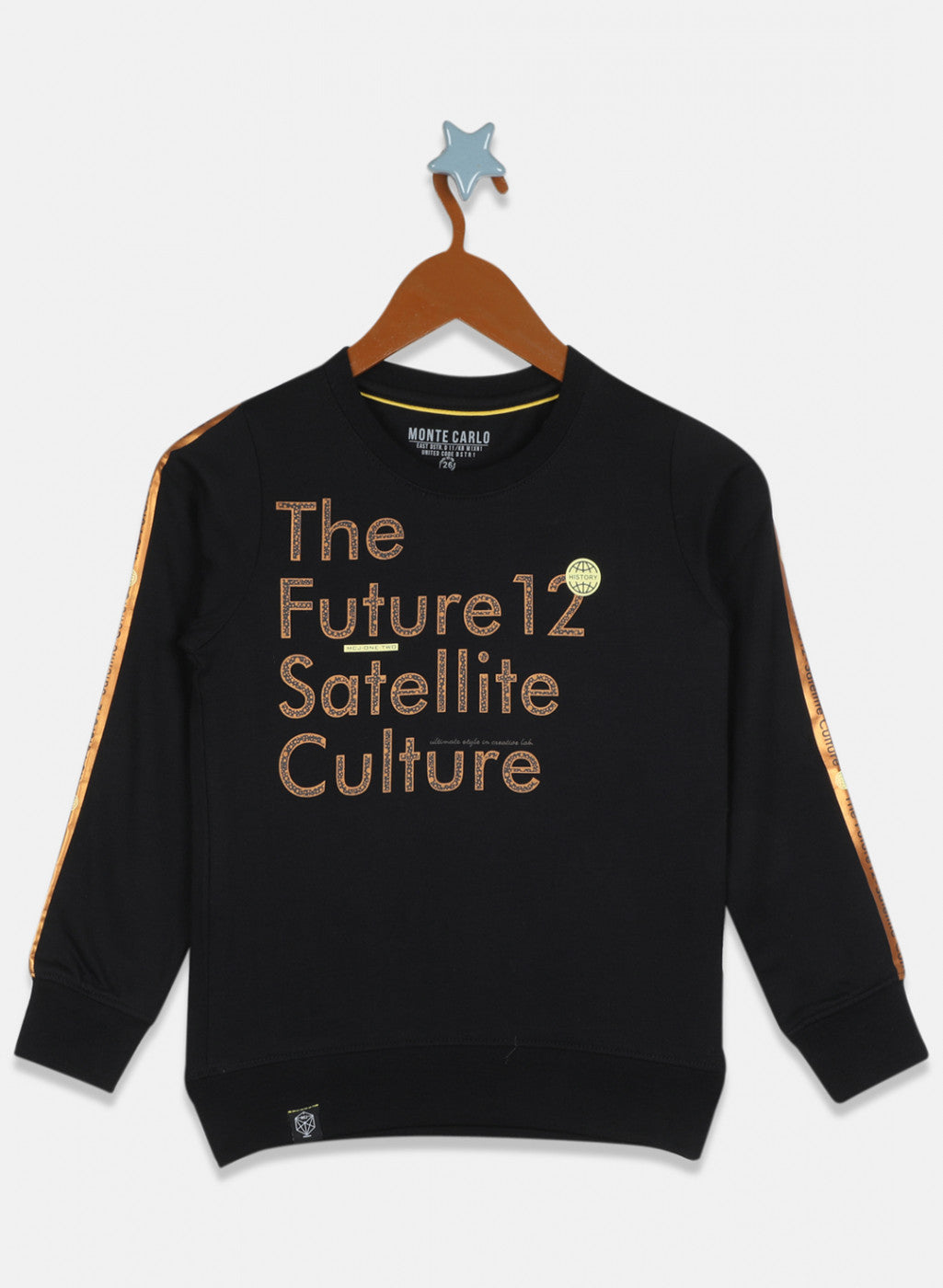 Boys Black Printed Sweatshirt