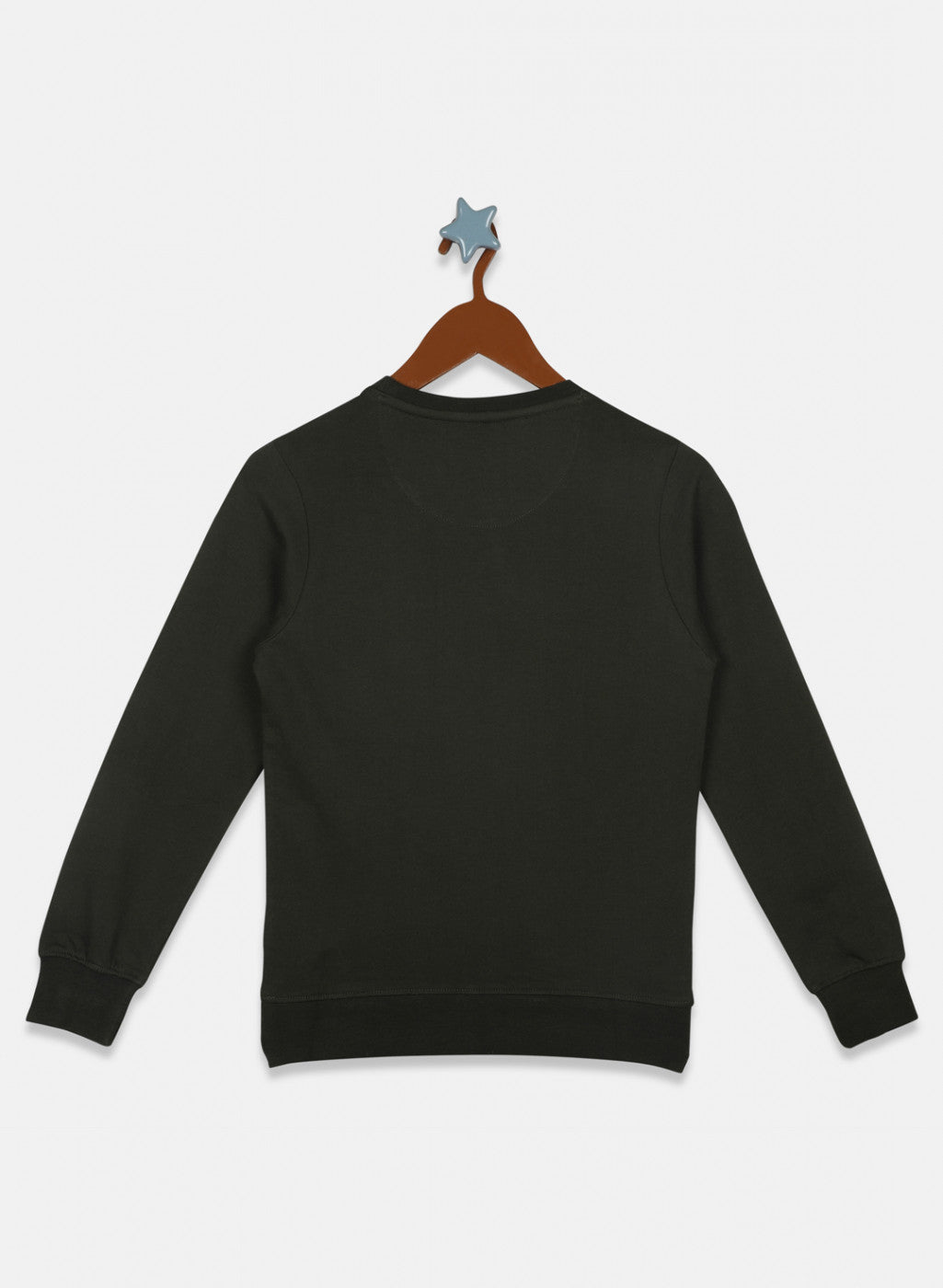 Boys Olive Printed Sweatshirt