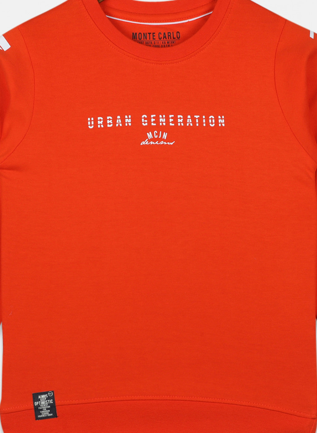 Boys Orange Printed Sweatshirt