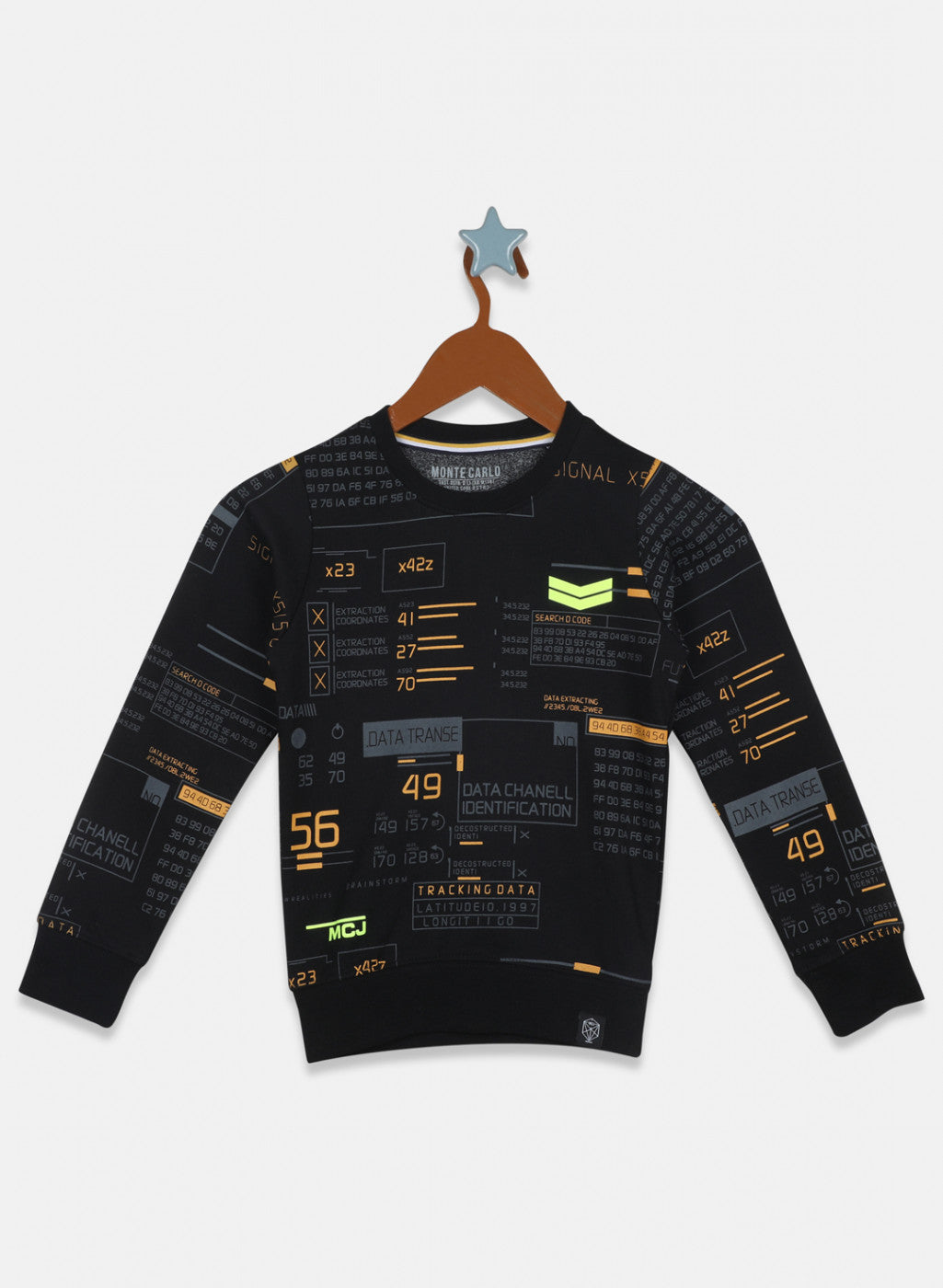 Boys Black Printed Sweatshirt