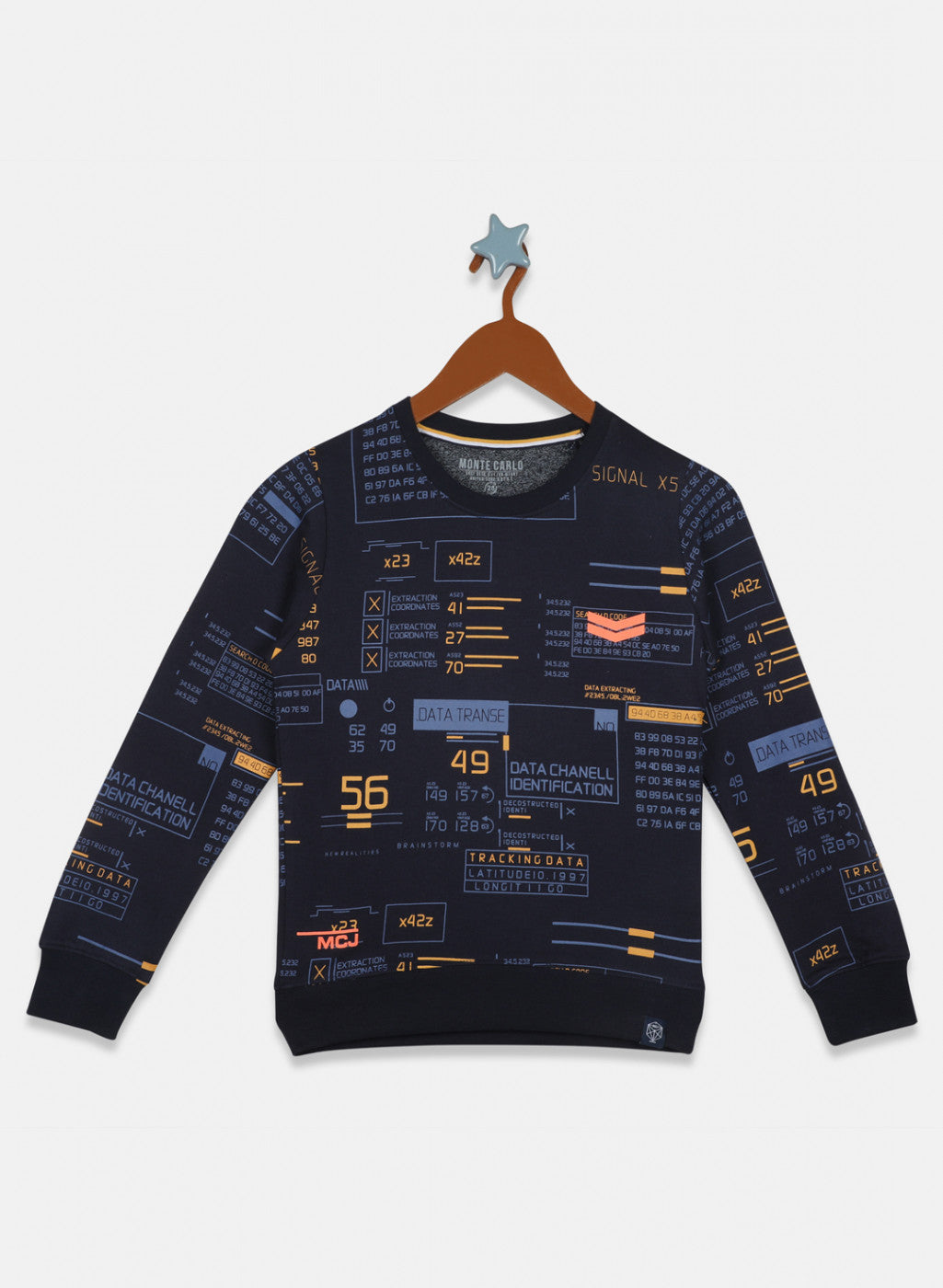 Boys Navy Blue Printed Sweatshirt