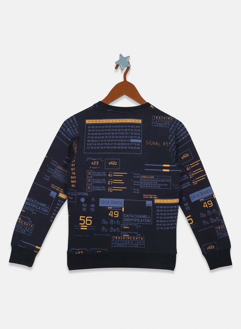 Boys Navy Blue Printed Sweatshirt