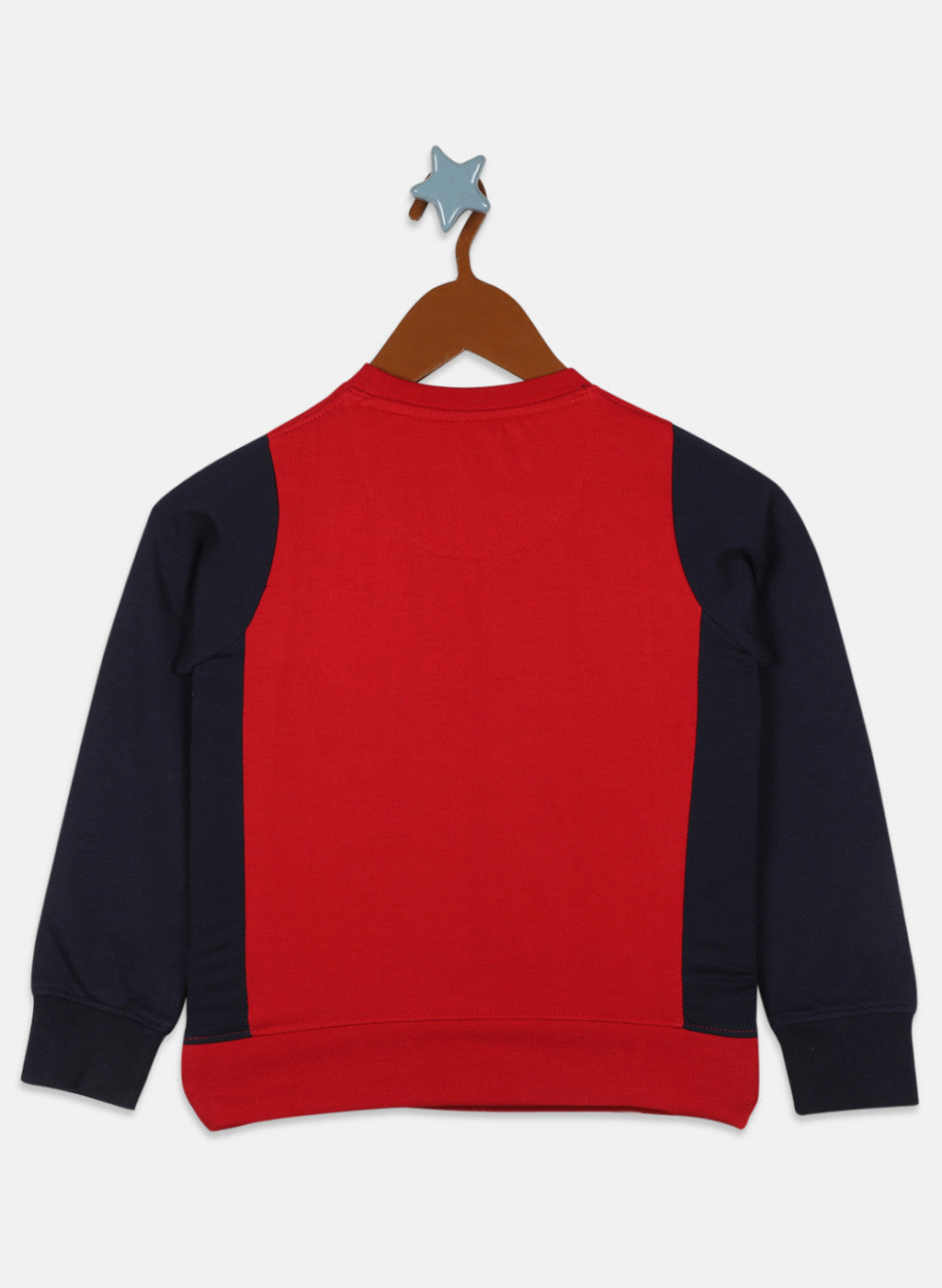Boys Red & Navy Printed Sweatshirt