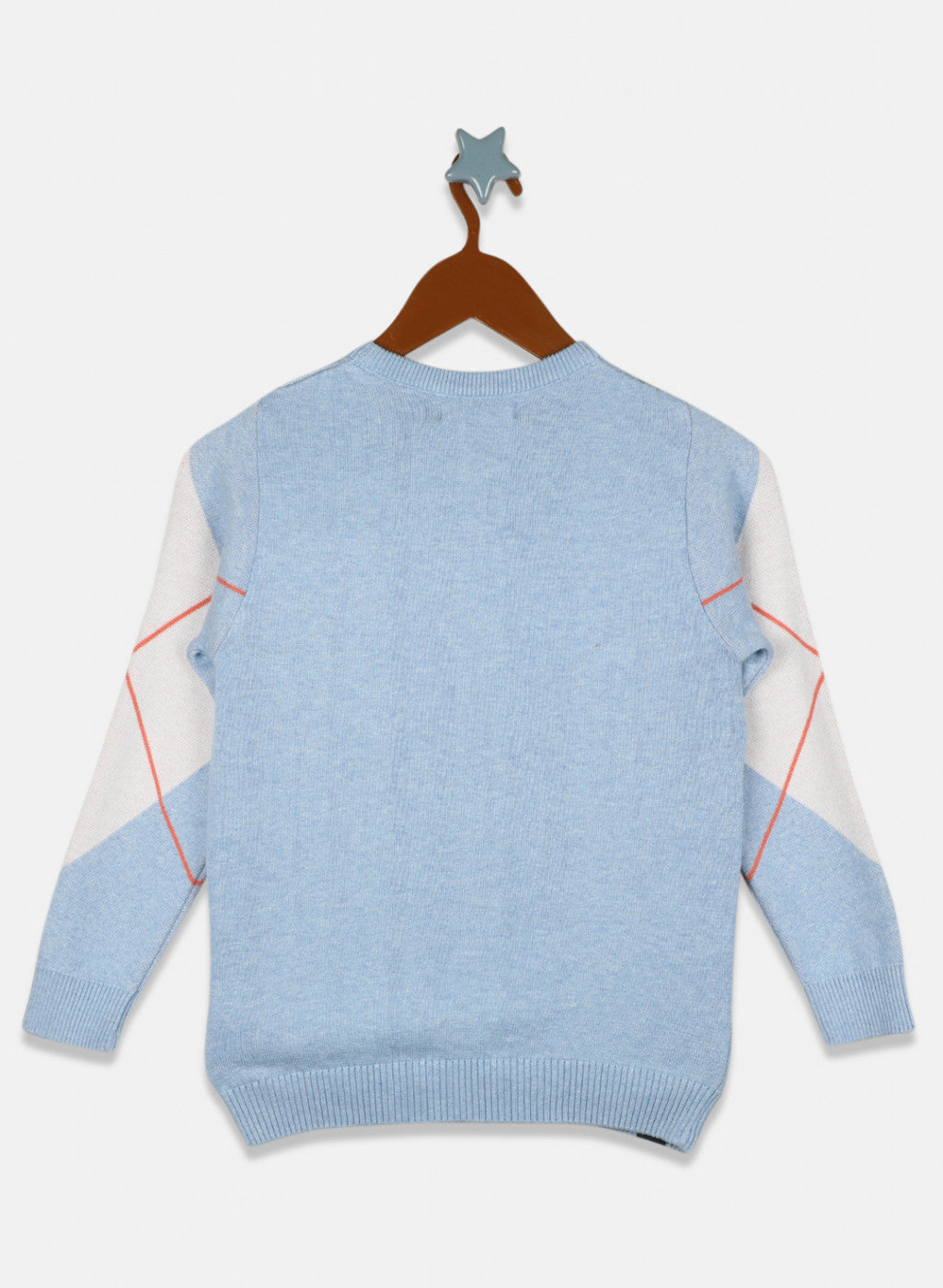 Boys Sky Blue Diamond Check Pullover