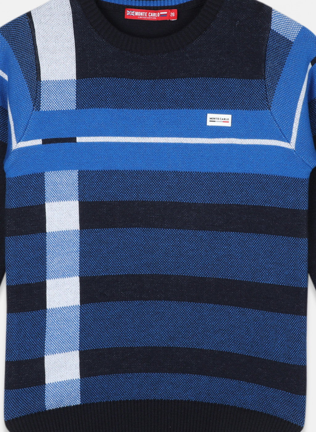 Boys Navy Blue Stripe Pullover