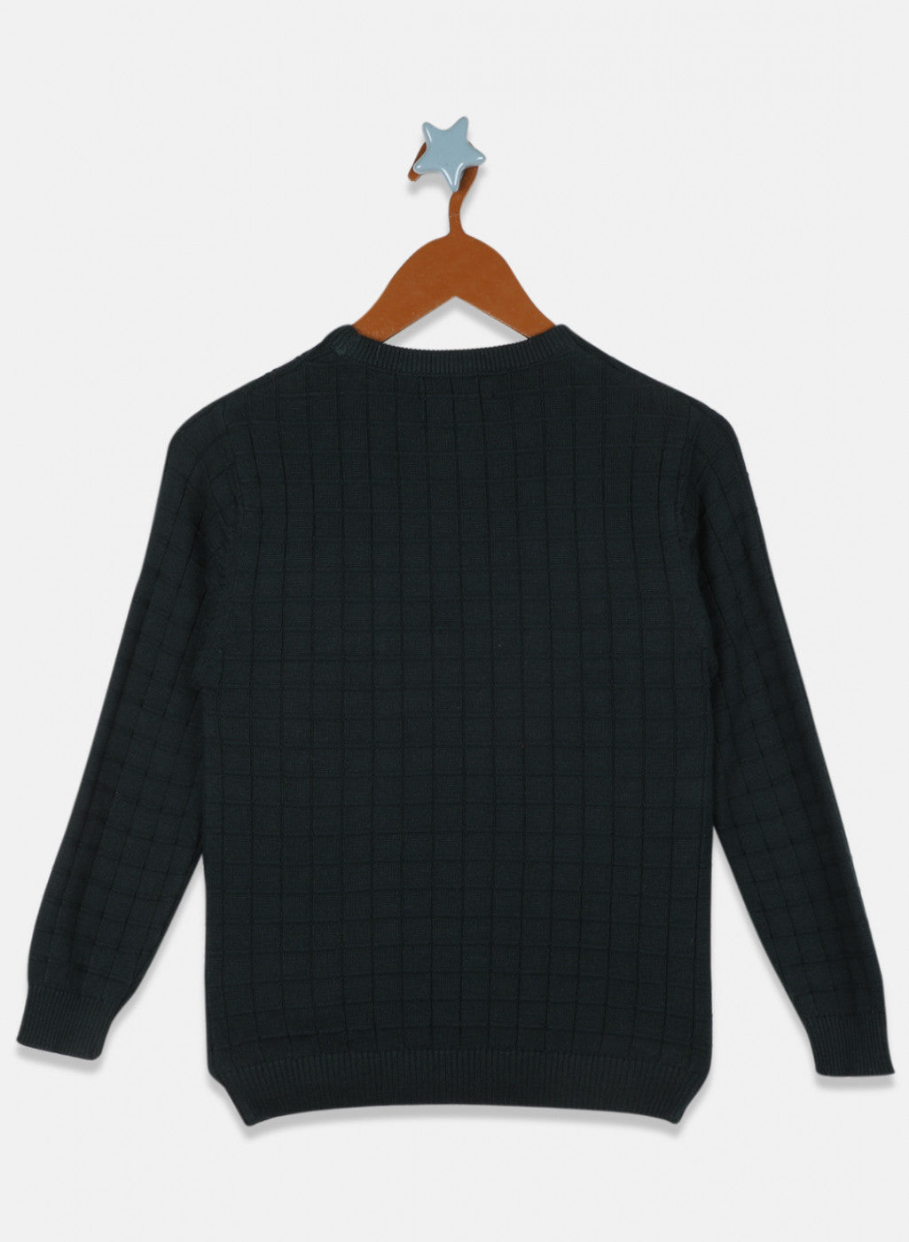 Boys Green Self Design Pullover