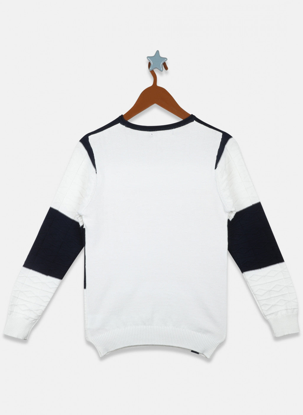 Boys Navy Blue Printed Pullover