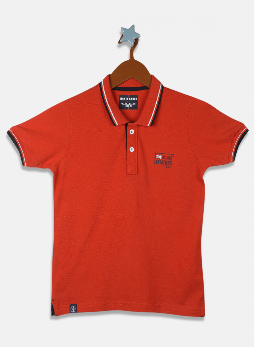 Boys Orange Printed T-Shirt