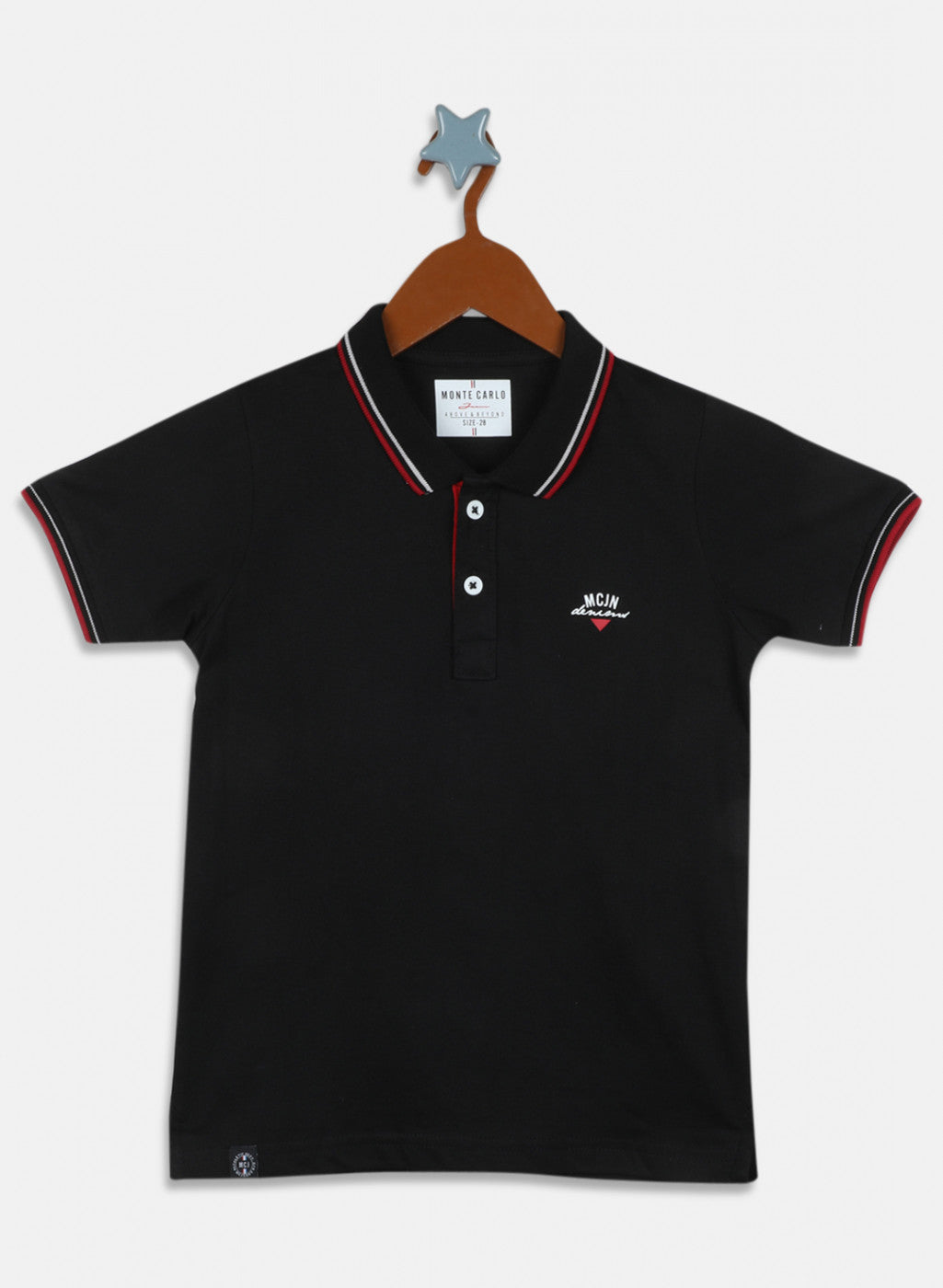 Boys Black Printed T-Shirt