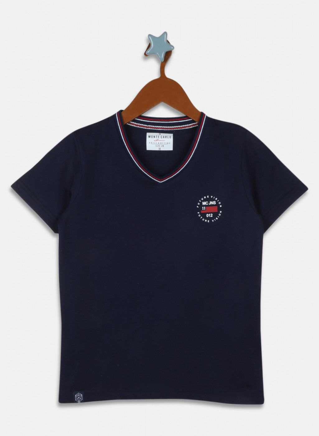 Boys Navy Blue Printed T-Shirt